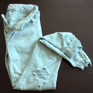 AEO Mint Green Distressed Jegging